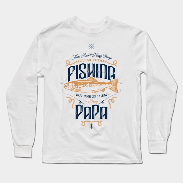 Fishing Papa Long Sleeve T-Shirt by Wintrly